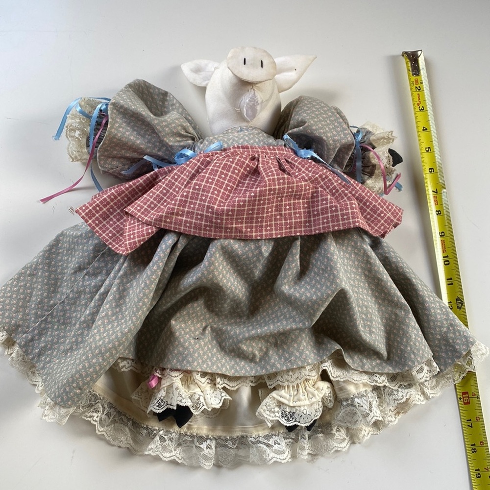 Primitive handmade pig cloth doll